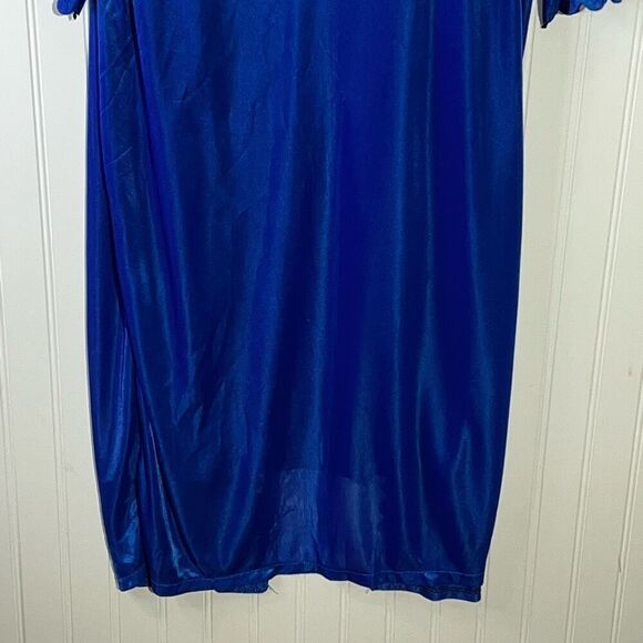 Sindrella Vintage 2 Piece Lace Slip & Robe Set Women’s Medium Royal Blue Sexy - Picture 7 of 9